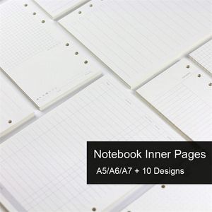 45 Sheets A5 A6A7 Loose Leaf Notebook Refill Spiral Binder Inner Sidan varje vecka för att göra linje dot rutnät inuti papperspapper 220707