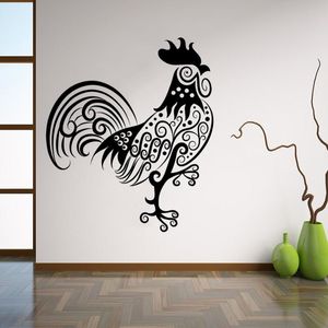 Wholesale tribal stickers resale online - Wall Stickers Art Sticker Rooster Cock Animal Decoration Removeable Ornament Modern Tribal Poster Beauty LY144
