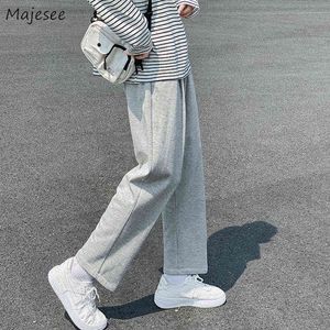 Homens calças de moletom Solid Simple largo e reto e tamanho 3xl High Elasticity cintura solta All Match Soft coreano Trendy Leisure Daily G220713