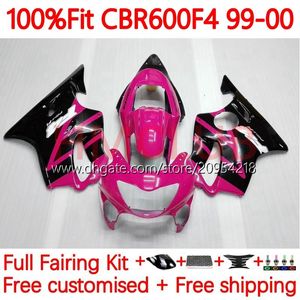 Корпус плесени для инъекции для Honda CBR 600 F4 FS CC 600F4 600CC 1999-2000 Bodywork 136NO.72 100% FIT CBR600F4 CBR600 F4 99 00 CBR600FS 1999 2000 OEM Fairing Kit Black Pink