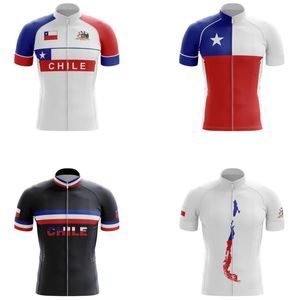 Mäns T-shirts Summer Breattable Off-Road Short Sleeve Mountain Bike Wear för Chile Series Flagmönster Men's Cycling Jersey Tyz594-01me