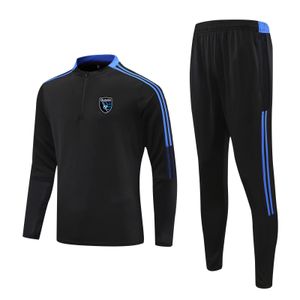 San Jose Earthquakes soccer adult tracksuit Training suit Football jacket kit track Suits Kids Running Sets Logo Customize