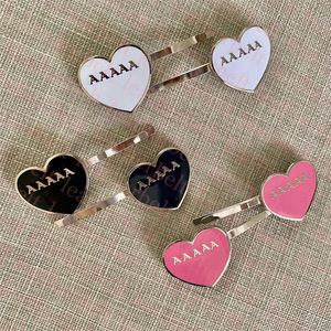 Дизайнерская металлическая прическа Cute Heart Barrettes Letters Printed Женская шпилька уличная девочка Love Hair Clips