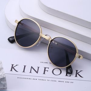2022 new style Retro round sunglasses womens fashion ladies European and American frame sun glasses female trendy foreign trade