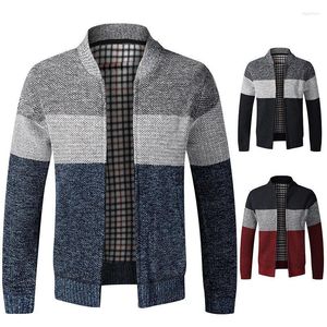 Herrtröjor Fashion Men's Sweater Coat 2022 Spring Autumn Mens Hooded Stripe Thick Zipper Wool Cardigan Jumpers Malemen's Olga22