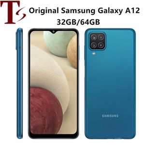 Samsung Galaxy A12 Kilitli Akıllı Telefon Yenilenmiş 4G 64G 64G 6.5 inç Ekran Octa Çekirdek MediaTek MT6765 Helio P35 Bluetooth 5.0 5000mAh 5pcs