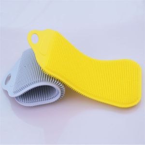 Silicone Scrubber Dish Brush Cleaning Sponges Pad Pot Fruit Vegetable Tools Wash Pads