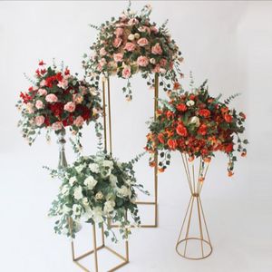 装飾的な花の花輪結婚式のセンターピースホームルーム装飾パーティー用品Diy Craft 7 Colordのための人工シルクフラワーボールラック