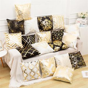 Cushion/Decorative Pillow European Classical Bronzing Pillowcase Amazon Explosive Cross-border Light Luxury Home Super Soft Short Plush Sof