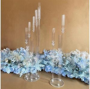 Acrylic Candlesticks Wedding Decoration Centerpiece Candelabra Clear Candle Holder for Weddings Event Party Events 5pcs sxmy28