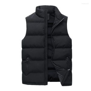 Men's Vests Casual Down Jacket Winter Warm Vest Black Sleeveless Man Without Hood Stra22