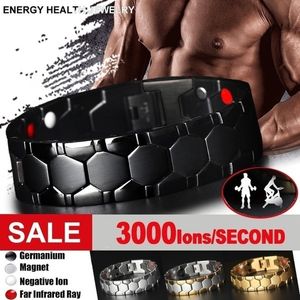 Novo punk aço inoxidável masculino pulseiras Energia Magnetic Turmaline Brangelete Banglet Chartia de jóias de saúde Pulseira de ouro para homens e mulheres Presentes de aniversário