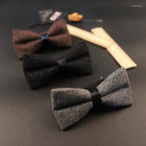 Bow Ties Sitonjwly Mens Wool Black Bowtie Neckties For Men Wedding Party Business Suits Gravata Butterfly Cravats Custom LogoBow Emel22