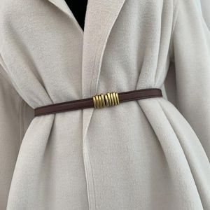 Belts Female Elastic Belt Thin Waist Strap Circle For Women Skirt Coat Sweater Leather Ladies Band Decoration AccessoriesBelts