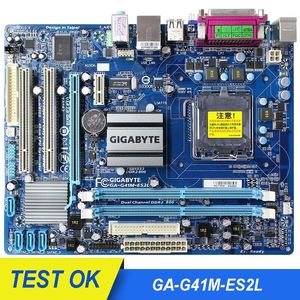 Moderbrädor för Gigabyte GA-G41M-ES2L Desktop Motherboard Intel G41 LGA 775 DDR2 SATA2 USB 2.0 G41M-ES2LPC Original Används MainboardMotherboa