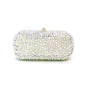 Evening Bags Classical Bridal Wedding Party Women Luxury Bag Top Quality Clutches Elegant AB Silver Crystal Purses