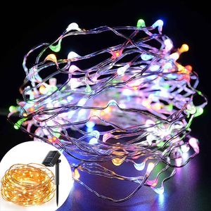 Strängar solenergi LED Fairy String Lights 20m 200 Copper Wire Decorative Garden Lawn Patio Christmas Trees Wedding Party Lightsled