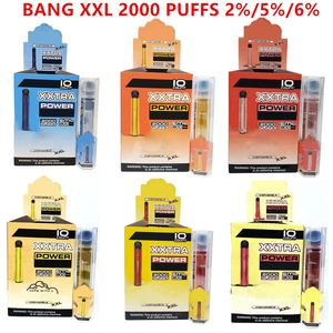 2% 5% 6% BANG XXL Disposable Vapes Cigarettes Pen Device 800mAh Batterys 6ml Pods pre-filled Vapors 2000 Puffs xxtra vaoe kit
