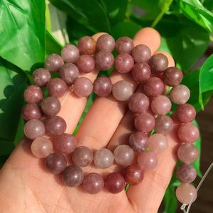 Other 4 6 8 10 12mm Strawberry Quartz Natural Stone Beads Round Loose For Jewelry Making DIY Bracelet Wholesale Rita22