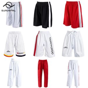 Erkeklerin Trailtsits Kickboks pantolon yetişkin çocuklar pamuk taekwondo üniformaları wtf karate judo dobok kıyafetleri yaz unisex tkd giyim muay thai sh