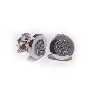 Дизайнерская мода кнопка серьги для гербовых серьги HUGGIE полна алмазного серебра гальваническая не угасающая черная керамическая белая фришингская пара