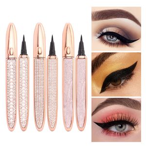 Miss Rose 2 In 1 Lash Eyeliner Pen Self-adhesive Non Magnetic No Glue Bling Glitter Liquid Eye liner Waterproof Eye Makeup Tool