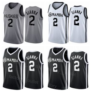 Film High School Basketball Daughter 2 Gigi Gianna Jersey Maria Onore Bryant Hip Hop Pure Cotton University Oddychający Vintage All Sticthed Black White Grey Kolor