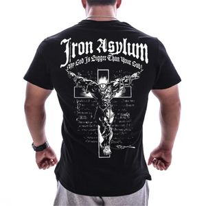 Herren-T-Shirts, Herren-T-Shirt, Bodybuilding-Kleidung, kurzärmelig, für Herren, modisch, europäisch, große Größe, lässig für Herren, Tops, Fitness, Herren