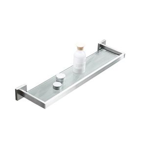 Bathroom Shelves Simple Silver Polished Corner Shelf Stainless Steel Glass Wall Mounted Towel Rack Accessories ProductsBathroom