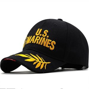 U S Marines Baseball Cap Men USA陸軍軍事クールな黒い帽子屋外調整可能なネイビーシール220624