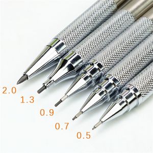 05 07 09 13 20mm Mechanical Pencil Set Full Metal Art Drawing Painting Automatic Pencil with Leads Office School Supplies 220714