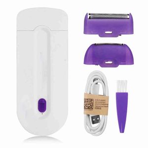 Epilator Professional Kit de remoção de cabelo indolor toque Toque USB Mulheres recarregáveis ​​Corpo Face Bikini Remover de barbeador de mão220422