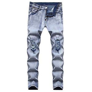 Men's Jeans CLEARANCE SALE Man Male Ripped Draped Biker Knee Pleated Ankle Zipper Brand Slim Fit Cut Destroyed Skinny Jean