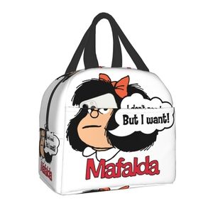 Custom Cartoon Manga Mafalda Bag Thermal Cooler Isled Lunch Box для женской детской школьной работы офис кулинарные сумки для пикника 220711