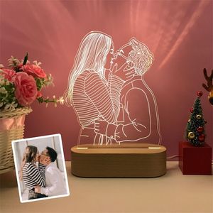 Telecomando personalizzato 3D Led Night Light Po Text Car Animal Cartoon Po Lampada personalizzata Matrimonio Regalo di compleanno 220623