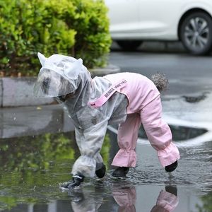 Hoopet Pet Köpek Yağmurluk Giysileri Su Geçirmez Yağmur Tulumları Küçük Köpekler Açık Giyim Ceket Malzemeleri Y200917