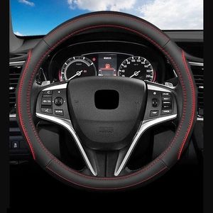 Steering Wheel Covers Anti-slip Sweat Genuine Leather Car Cover Cow Skin Braid On The 37cm-38cm High QualitySteering