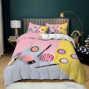 3d Luxury Cosmetic Makeup Lipstick Bedding Set Duvet Cover Pillowcase Girls Women Bed Home Textiles Bedclothes 2/3pcs