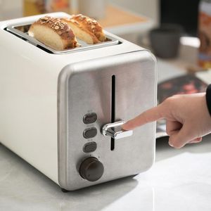 Fabricantes de pão retrô automático mini torradeira dormitório em aço inoxidável 2 peças de café da manhã