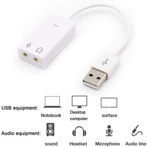 بطاقة صوت الكمبيوتر المحمول الخارجية USB 2.0 Virtual 7.1 قناة محول الصوت مع سلك للكمبيوتر MAC مع حقيبة