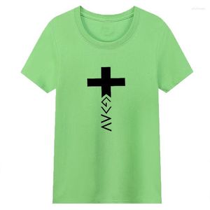 Maglietta da donna Dio è più grande degli alti e bassi Magliette cristiane Abbigliamento donna Magliette Harajuku Jesus Faith Drop Phyl22