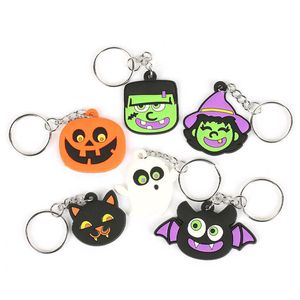 Keychains Lanyards Halloween Keychains PVC Soft Silicone Pumpkin Cartoon Keychain Bag Decoration Pendant Gift Si4k