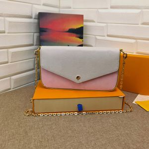 Luxurys tasarımcılar çanta çanta çanta monogramları renk eşleşen crossbody çanta bahar şehir pochette felicie zincir omuz çantaları cüzdan kutu toz çantası ile