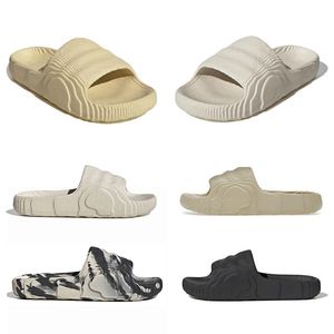 Toppkvalitetsdesigner OG Adilette 22 Slides Tallrik-formade tofflor med box skum löpare Svart Grå Vit Magic Lime Desert Sand Herr Mode EVA Sandaler för kvinnor