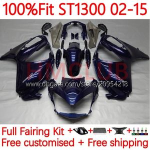 Injection Fairings For HONDA ST1300 Pan European STX1300 02-15 14No.62 STX ST 1300 ST-1300 02 03 04 05 06 07 08 STX-1300 2009 2010 2011 2012 2013 2014 2015 Body dark blue