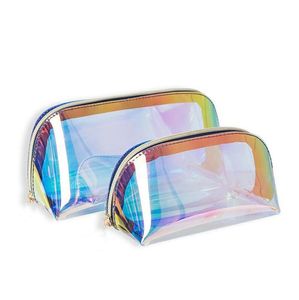 Holographic Makeup Bag Transparent Travel Toiletry Case Waterproof Cosmetic Bags Fashion Laser Make Up Pouch Large Capacity