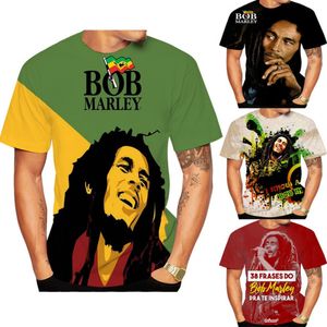 New Fashion Tee Bob Herr Dam T-shirt 3D-tryckt Reggae Musik Hip Hop Casual Kortärmad Herr Tryck Toppar Skjortor