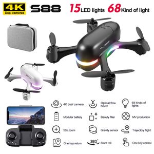 C88 Drone Kamera Ile 4 K HD Çift Kamera Hava Fotoğraf Drone Mini Optik Akış Konumlandırma Uçak Fotoğraf Drone