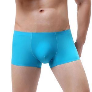 Kesintisiz erkekler boksörler yumuşak cueca iç çamaşırı masculina spandeks 3d kasık boksör naylon adam şort slips 00806underpants