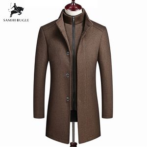 Cappotti invernali in lana da uomo Giacche Fashion High-end Leisur Long sezioni Cappotto in lana Gilet invernale fodera Cappotti Uomo Plus Size 4XL 201127